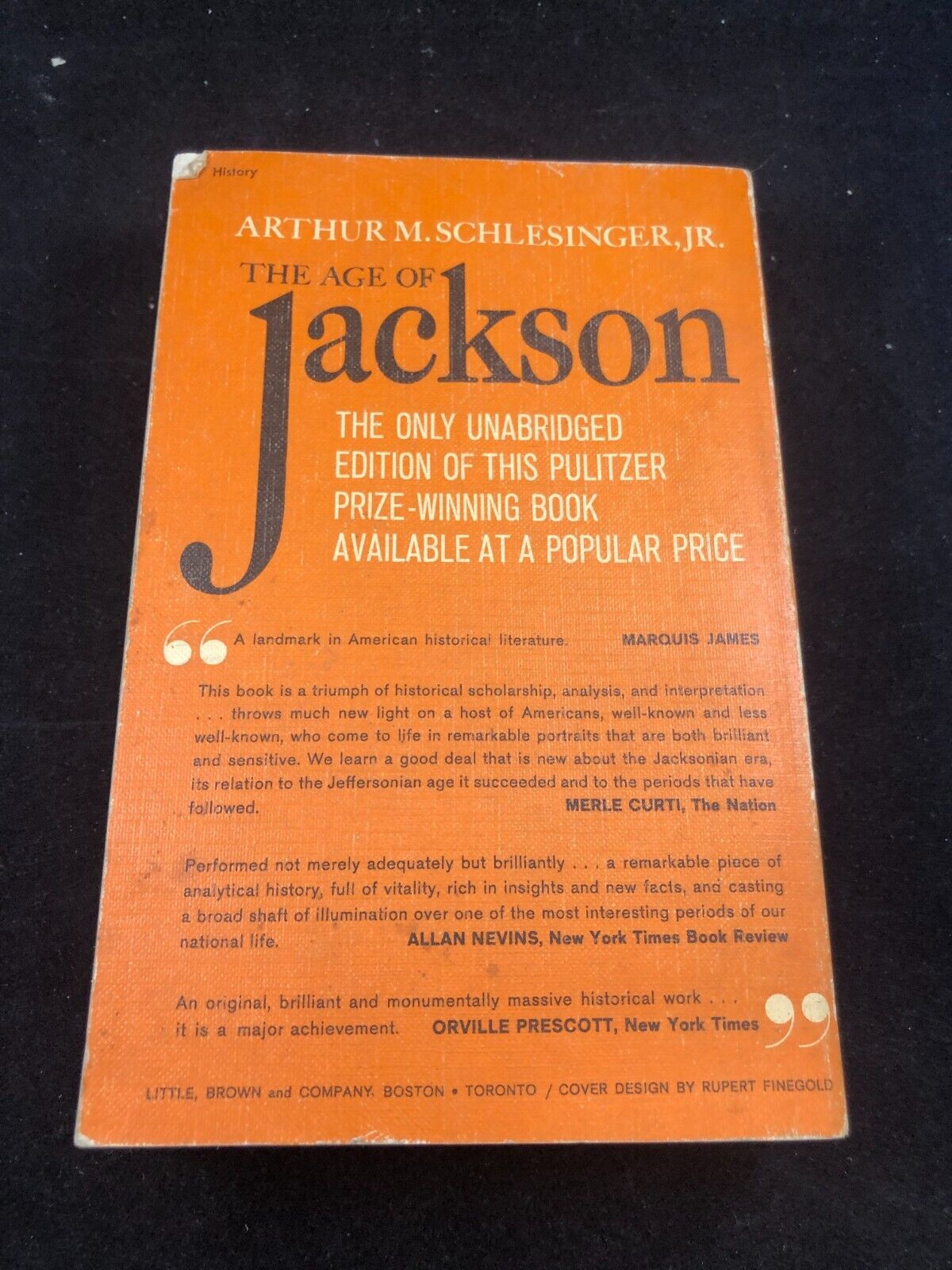The Age of Jackson (Unabridged) by Arthur M. Schlesinger, Jr. 1945 PB