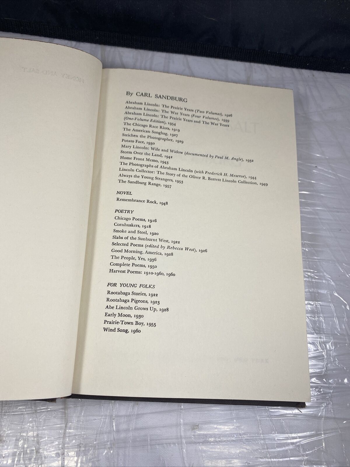 HONEY AND SALT ~ Carl Sandburg HC/DJ 1963 10th Printing POETRY Vintage