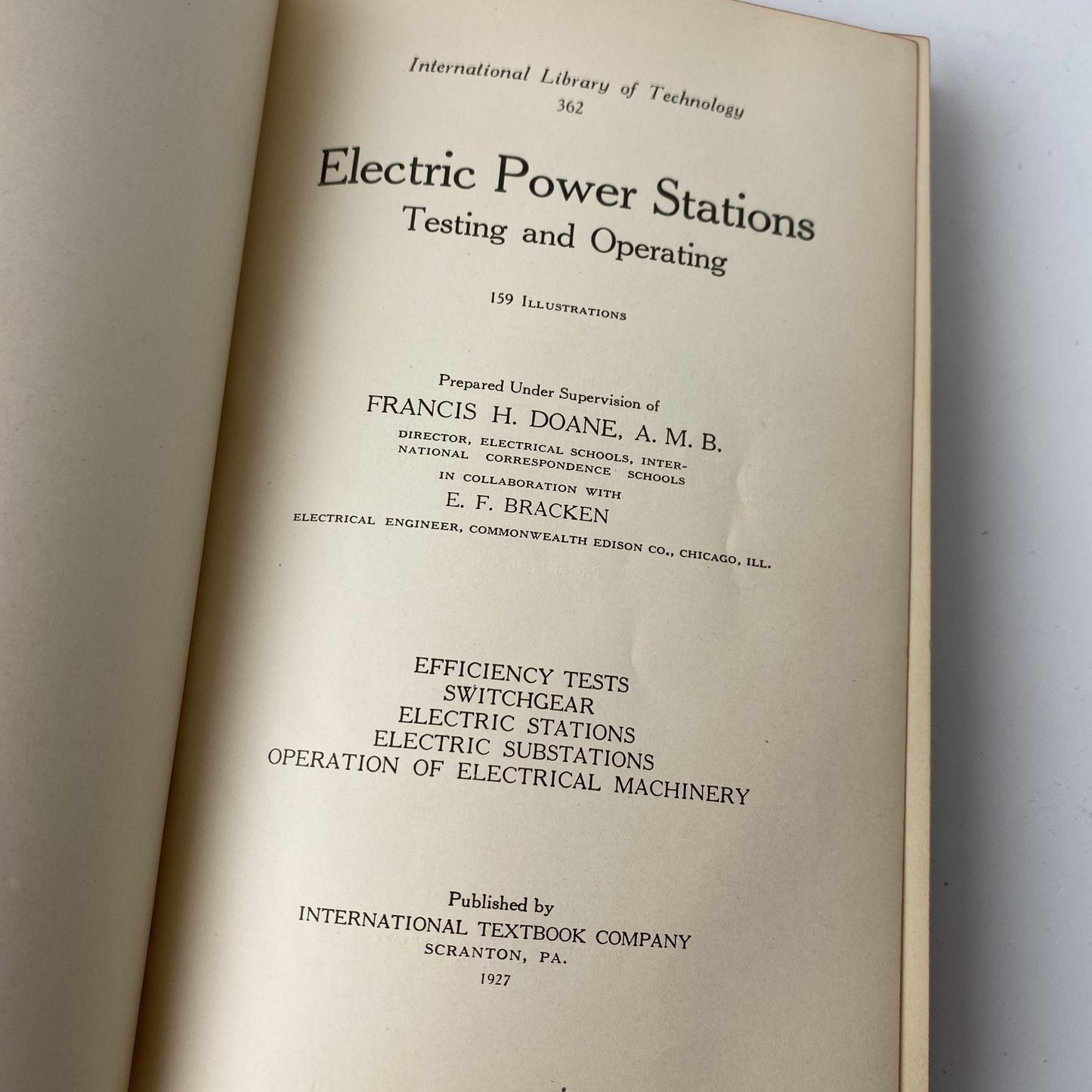 Rare Electric Power Stations Doane Bracken 1927 First Edition Tech Textbook