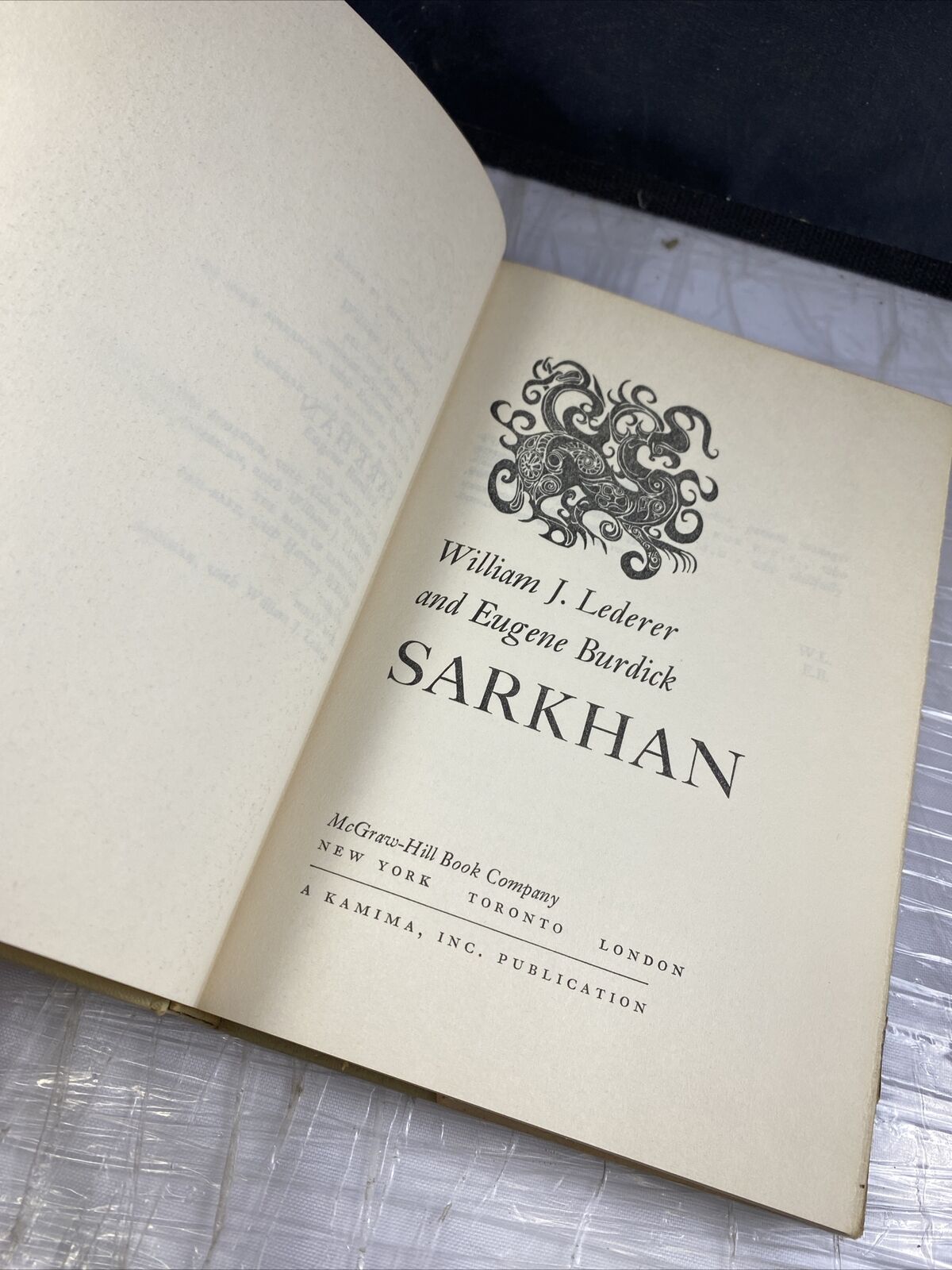 William J. Lederer, Eugene Burdick SARKHAN Book Club Edition Vintage Novel