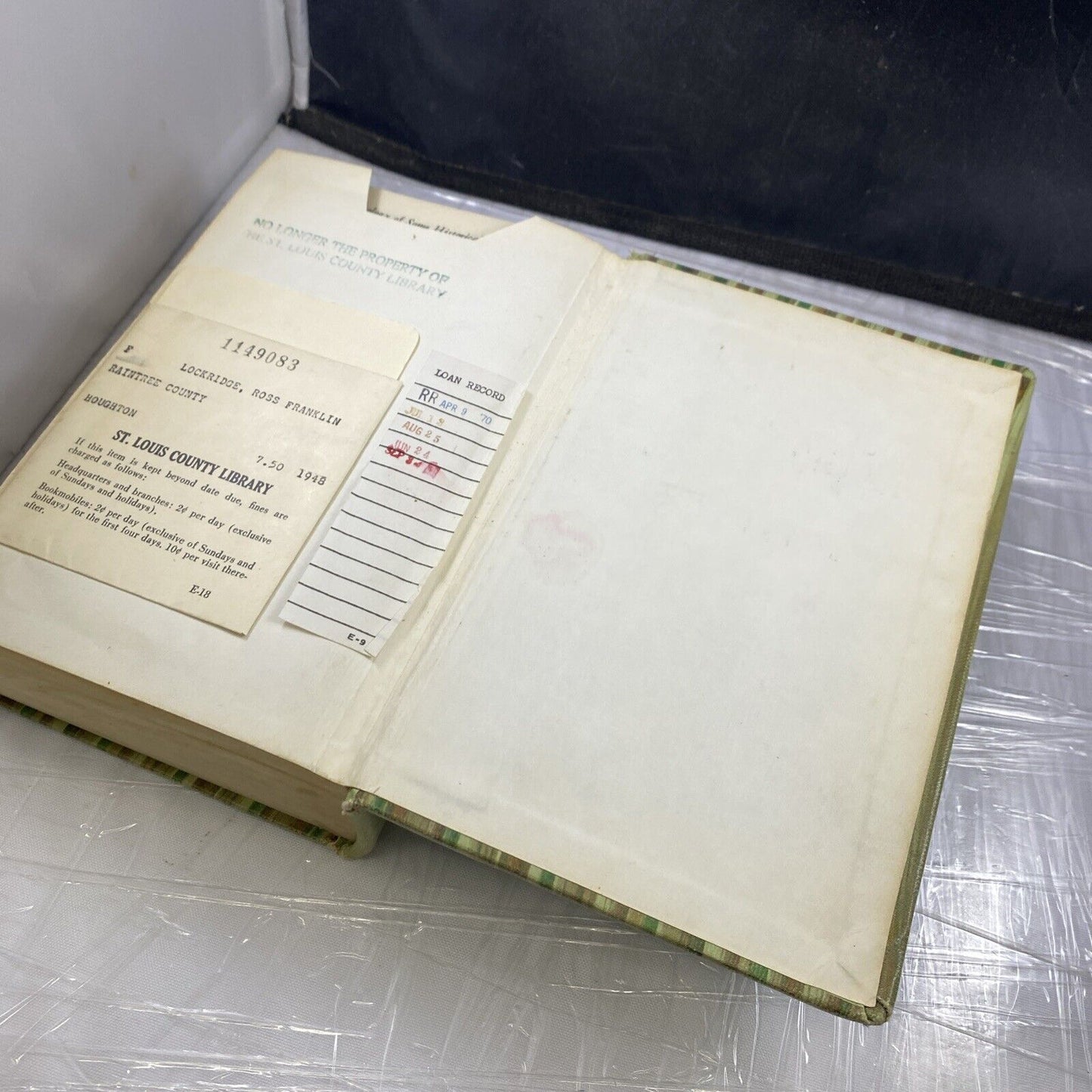 Raintree County by Ross Lockridge Jr. 1947 Hardcover STL Ex Lib Rebind! Unique