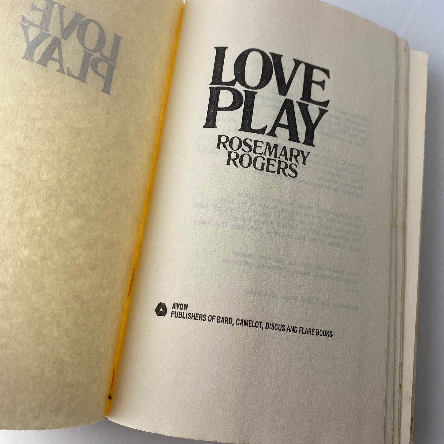 Love Play Rosemary Rogers 1981 Hardcover Romance Avon Edition