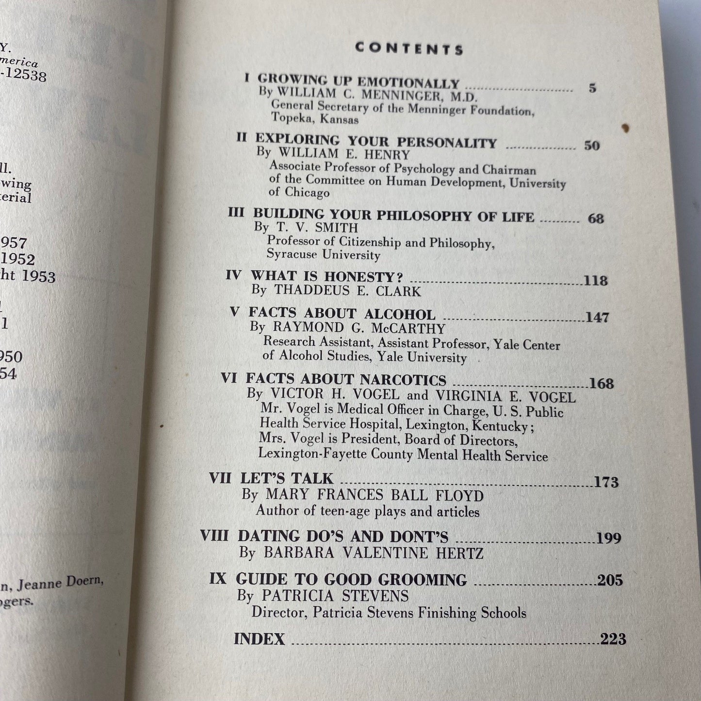 Rare textbook Blueprint for Teen-Age Living William C. Menninger 1958 Sterling