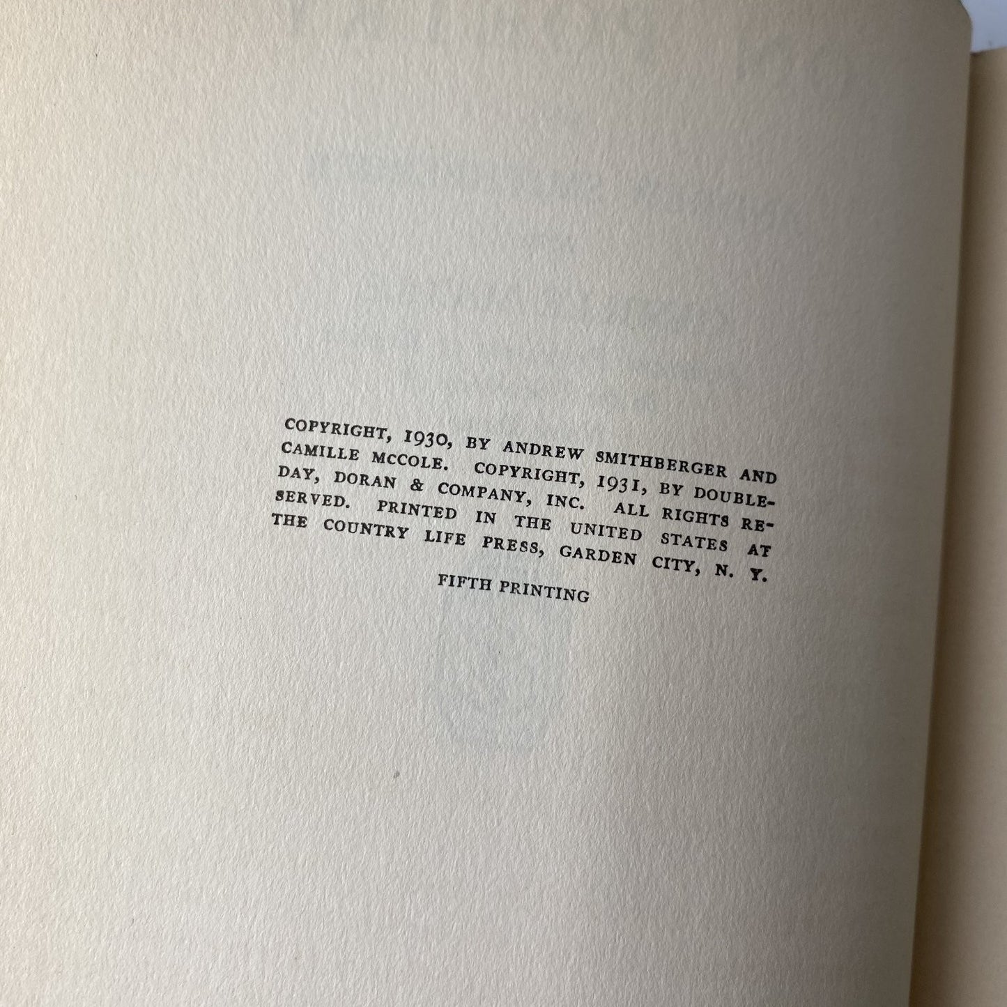 On Poetry Smithberger McCole 1931 Fifth Printing Poetry Doubleday