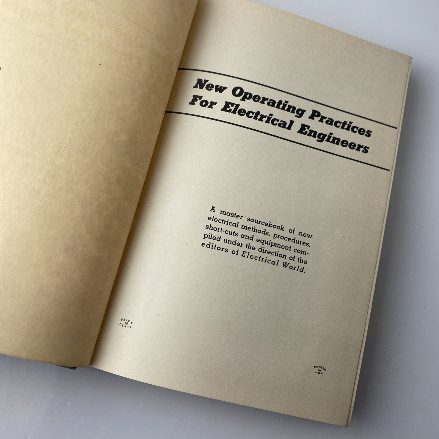Rare Vintage Operating Practices For Electrical Engineers USA Printed Ex Lib