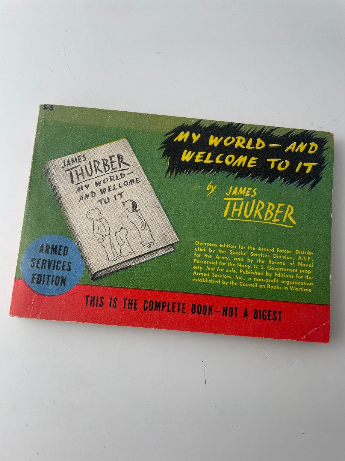 RARE My World And Welcome To It James Thurber 1940 Armed Services Edition Humor
