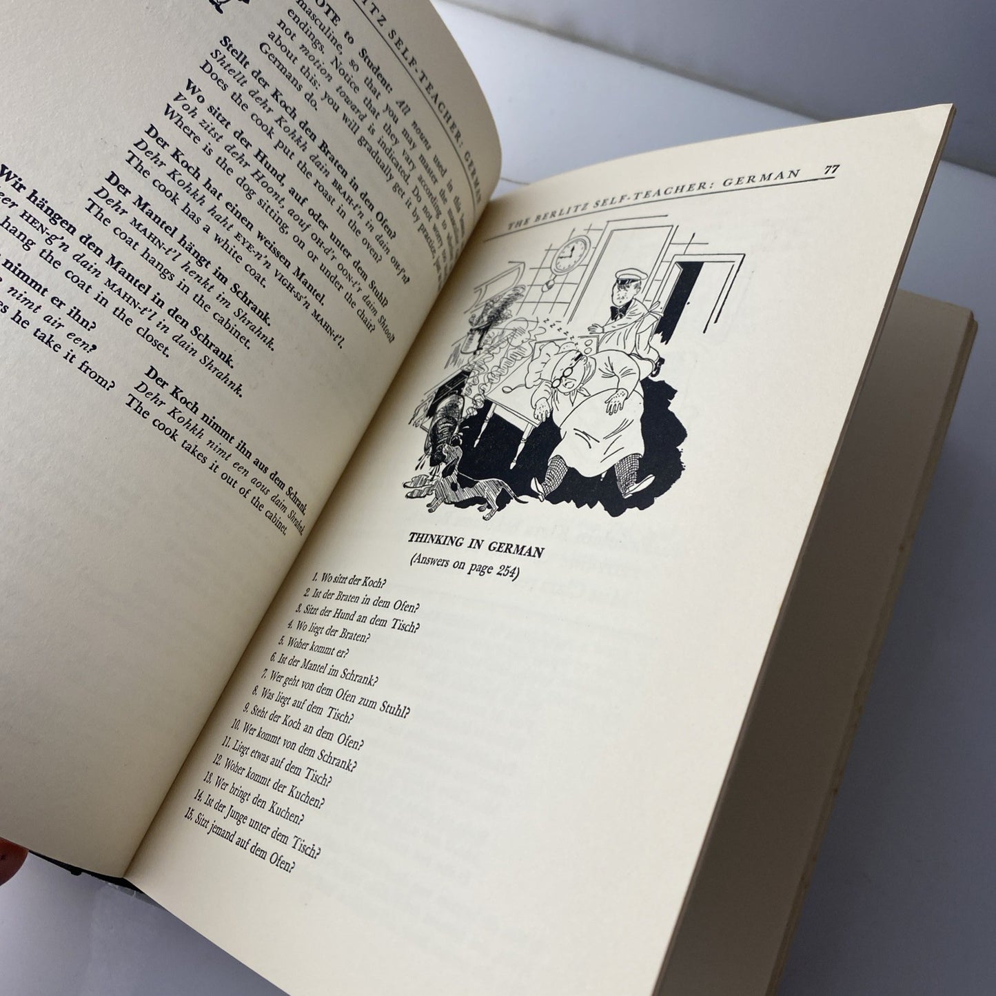 Vintage Language Textbook 1950 The Berlitz Self Teacher German Hardcover