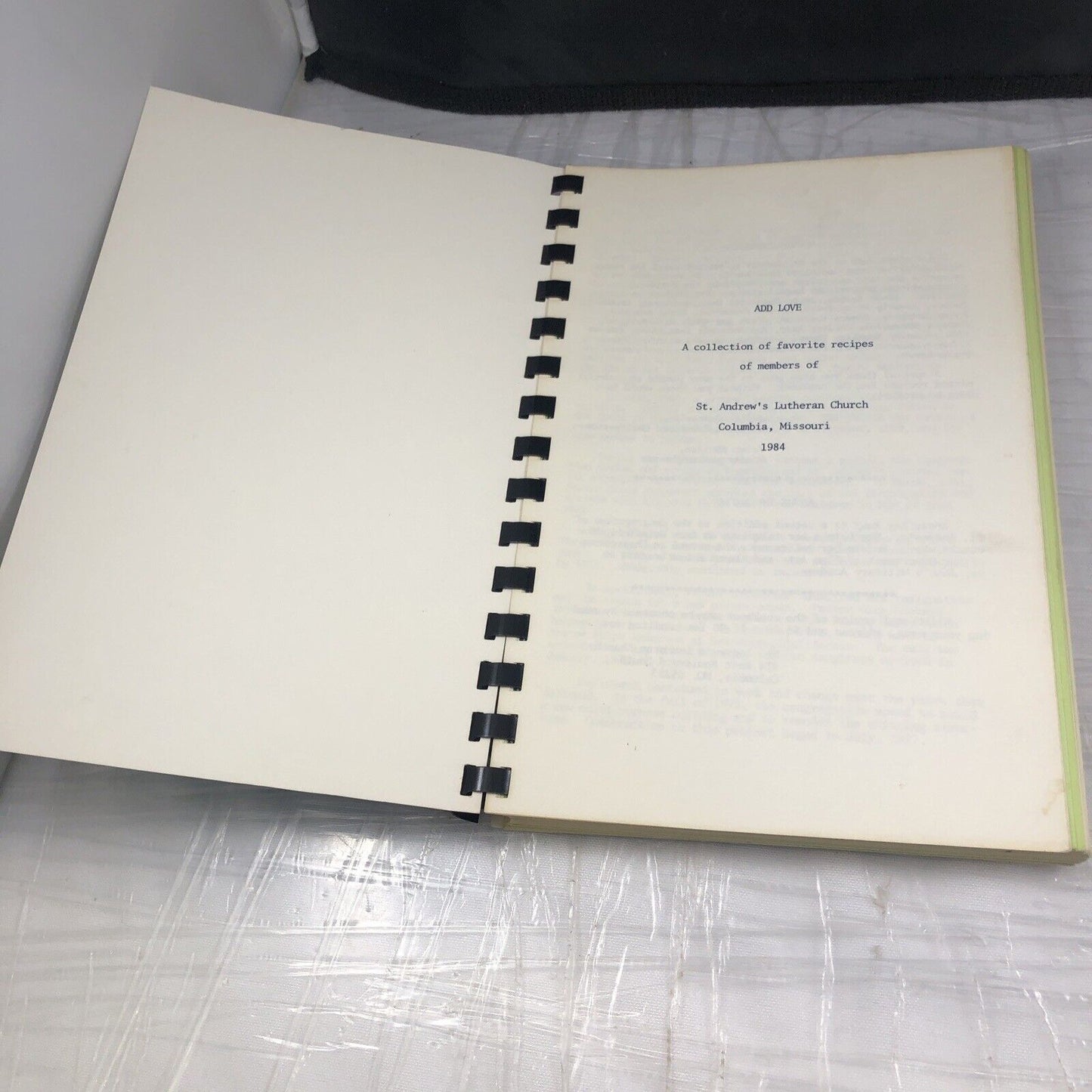ADD LOVE COOKBOOK, St. Andrew's Lutheran Church, Columbia, MO (1984