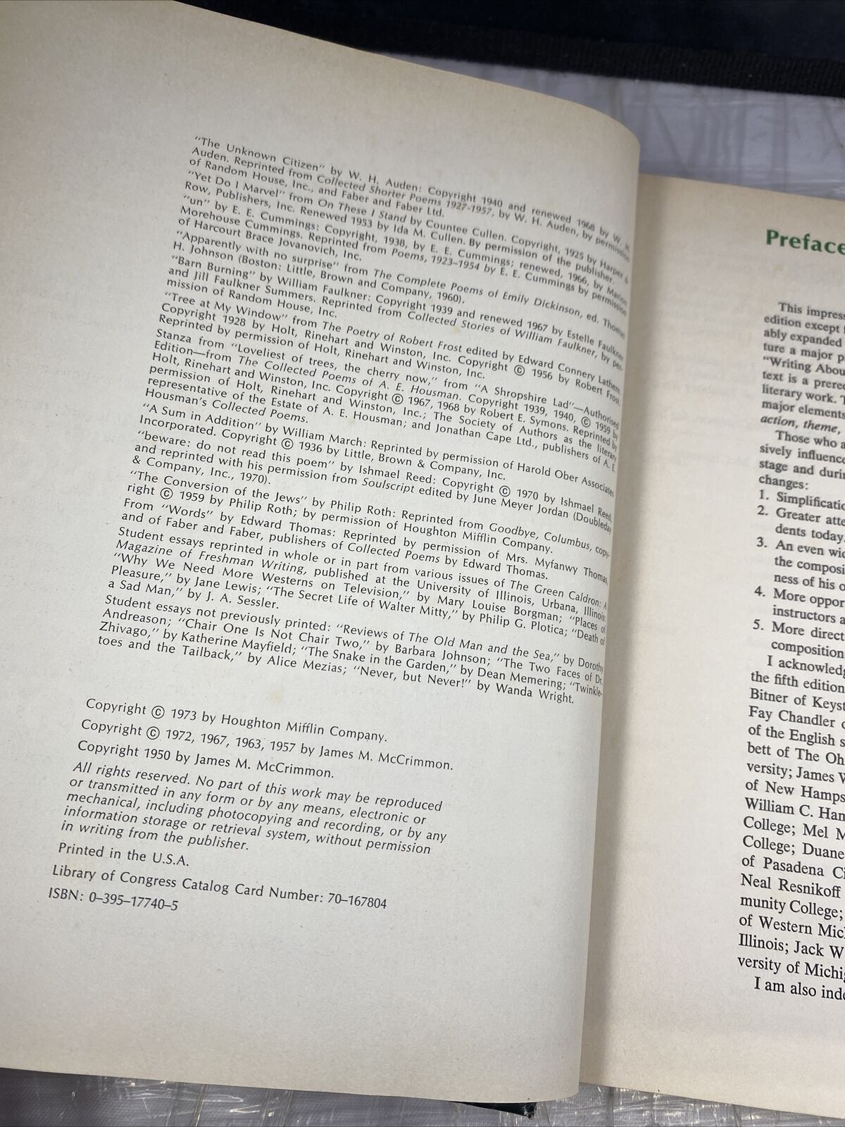 Writing with a Purpose Fifth Edition by James McCrimmon Vintage 70s Textbook