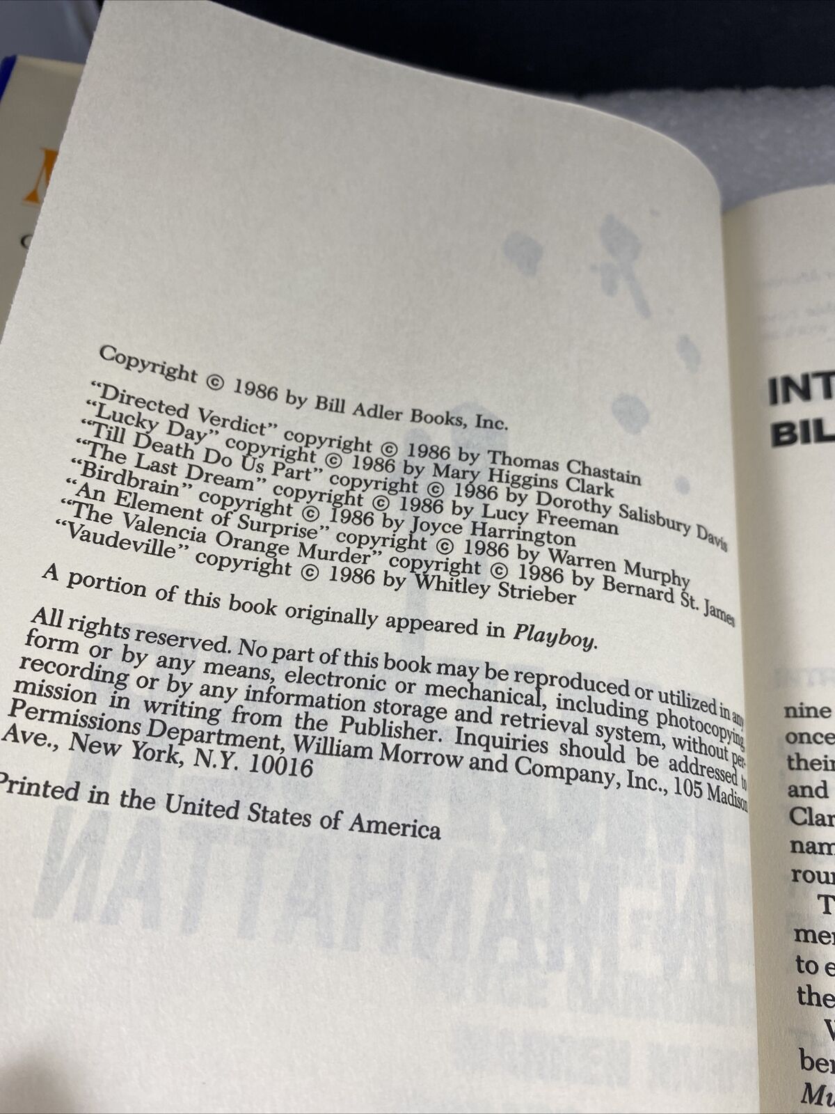 Murder in Manhattan Hardback Book Club Ed. Vintage 80s Mystery Thriller NYC