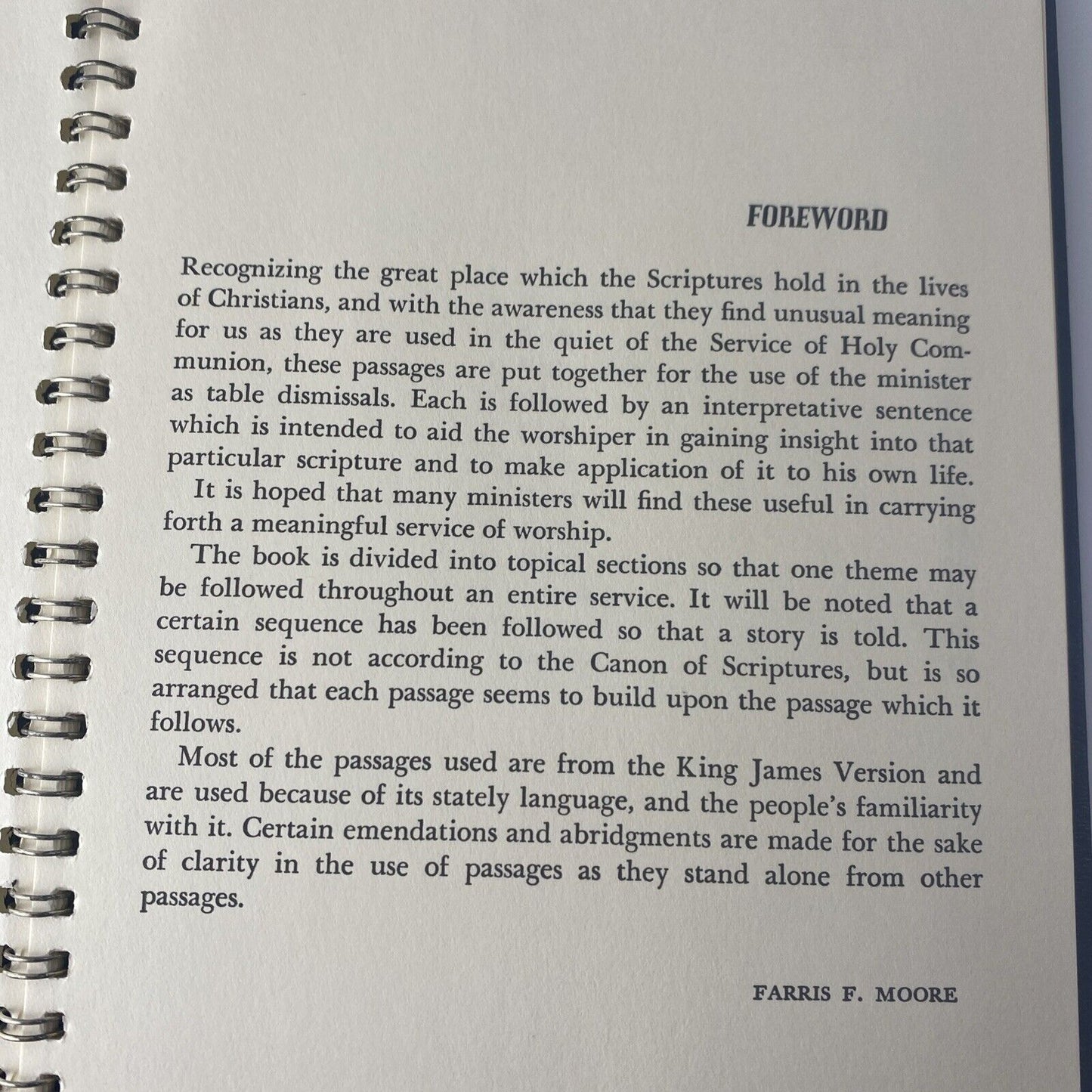 ARISE AND GO IN PEACE by Farris F. Moore 1965 Post-Communion RARE