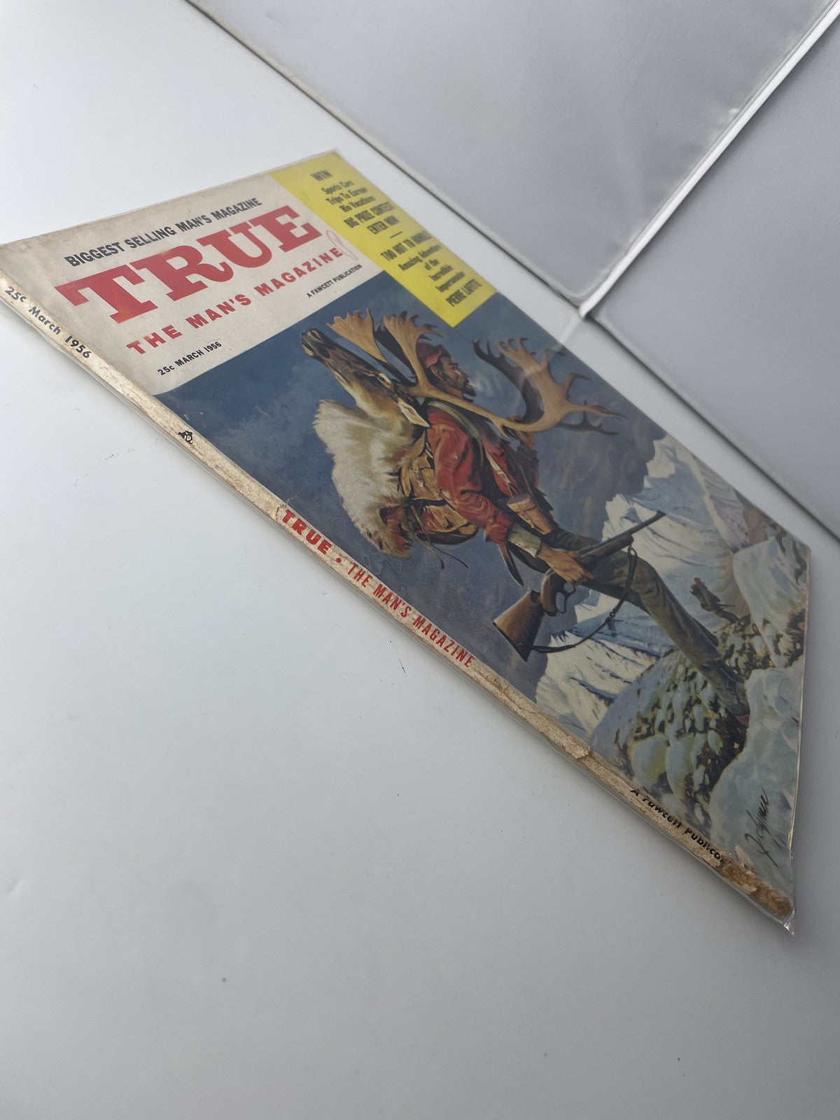 Vintage 1956 True The Man's Magazine March Adventure Hunting Fawcett Ads Softcov