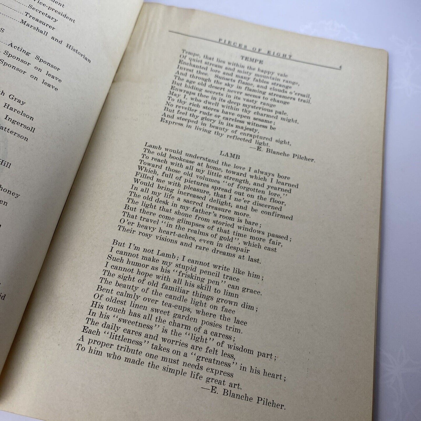 Pieces Of Eight Vintage Fraternity Arizona Teachers College Booklet Poetry