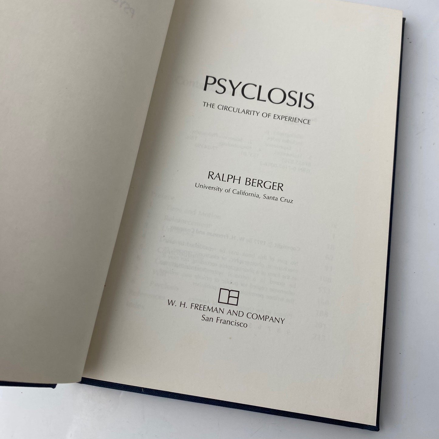 Spiritual Psyclosis The Circularity of Experience Ralph Berger 1977 First Ed