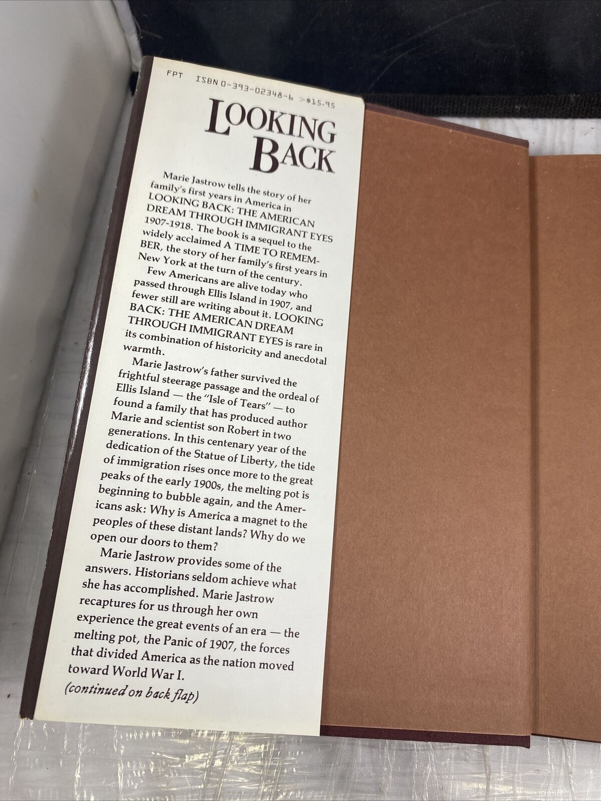 Looking Back: The American Dream... Marie Jastrow & Robert Jastrow 1986 HCDJ
