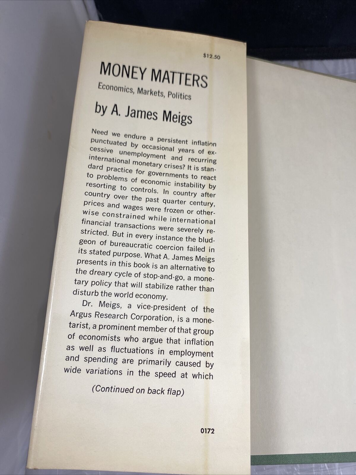 Money Matters : Economics, Markets, Politics by Alexander James Meigs SIGNED