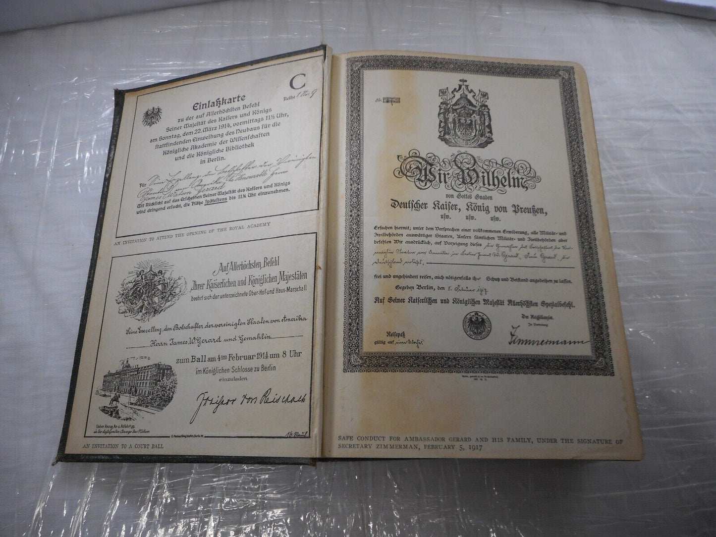 My Four Years In Germany By James W. Gerard 1917 Hardcover 1st Ed.
