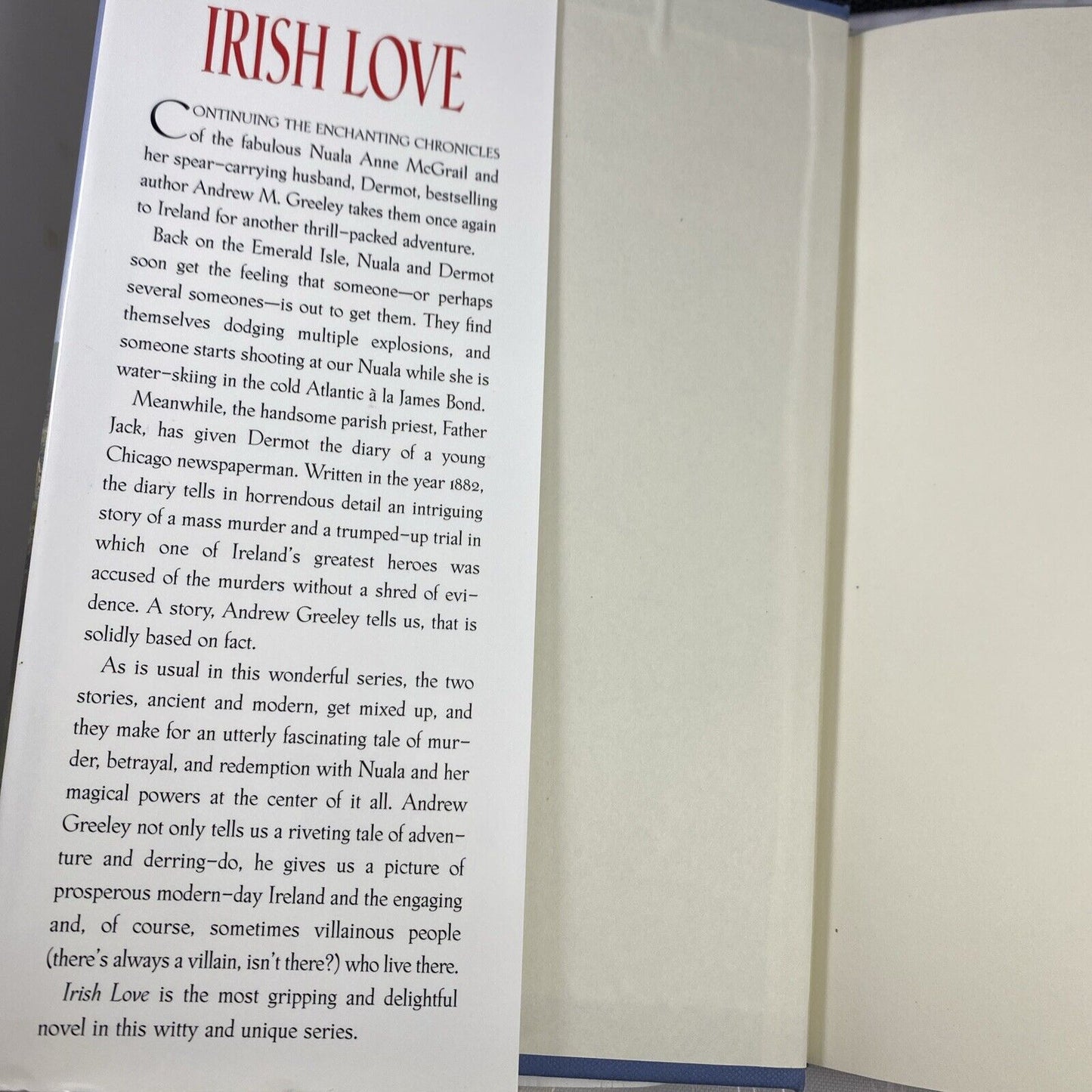 Irish Love by Andrew Greeley HCDJ 1st Edition VG 1st Print Historical Fict.