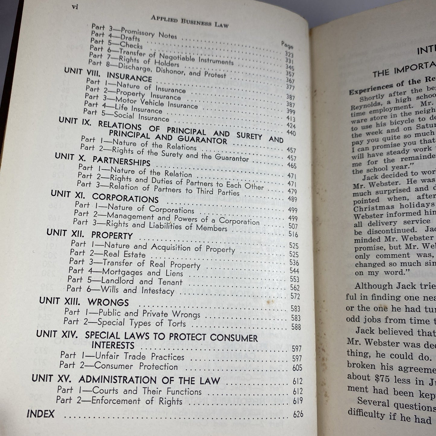 Applied Business Law By Pomeroy & Fisk 1944 Good Condition Vintage Textbook See