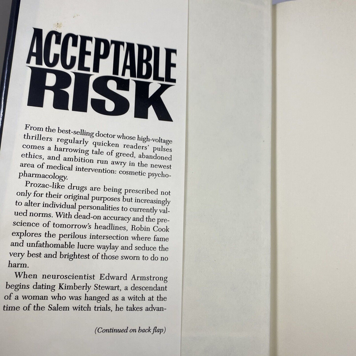 Risk by Robin Cook (1995, Hardcover) Very Good Vintage Book Club Edition