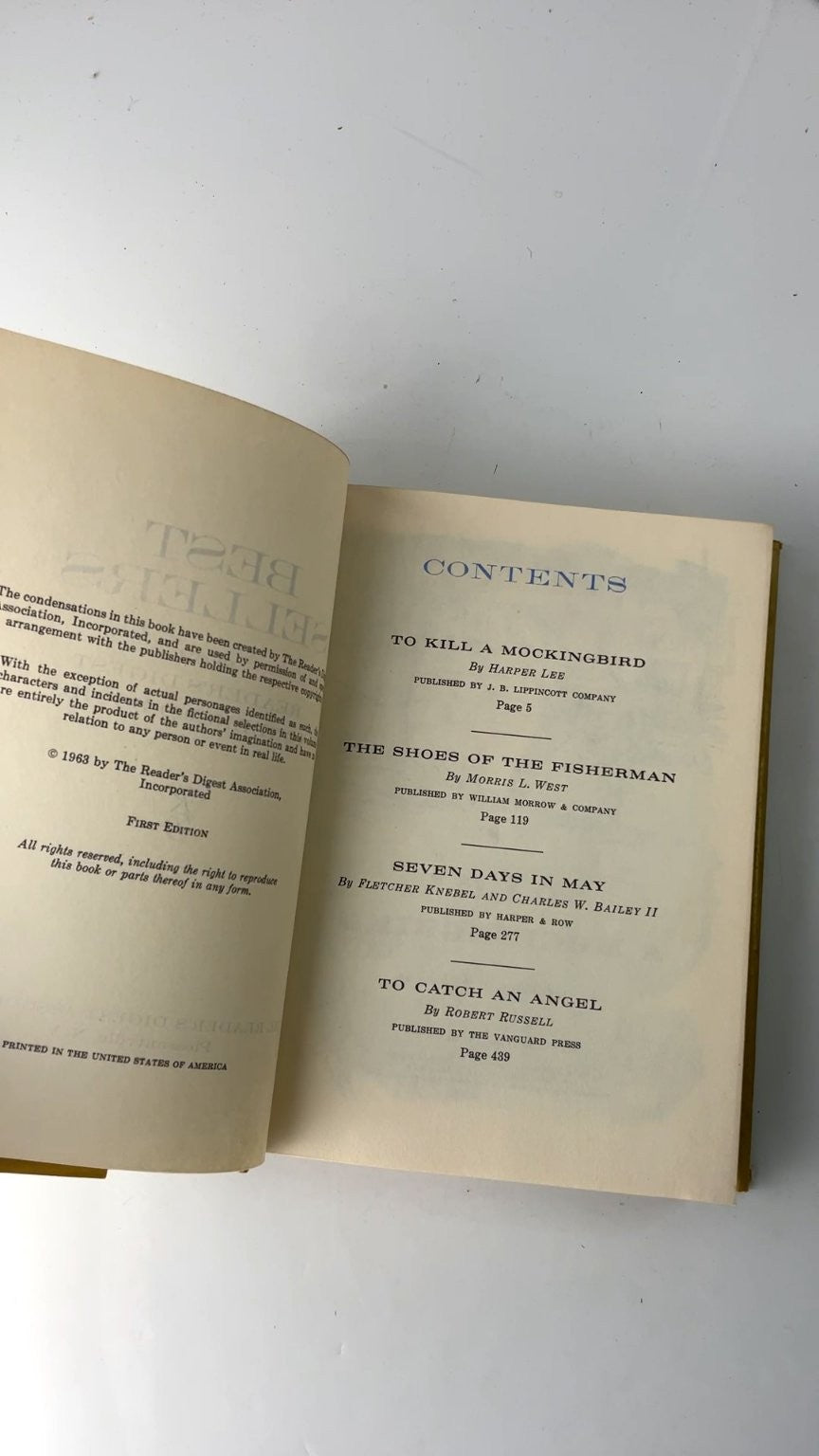 Best Sellers Reader's Digest Condensed Books 1963 First Edition Collection