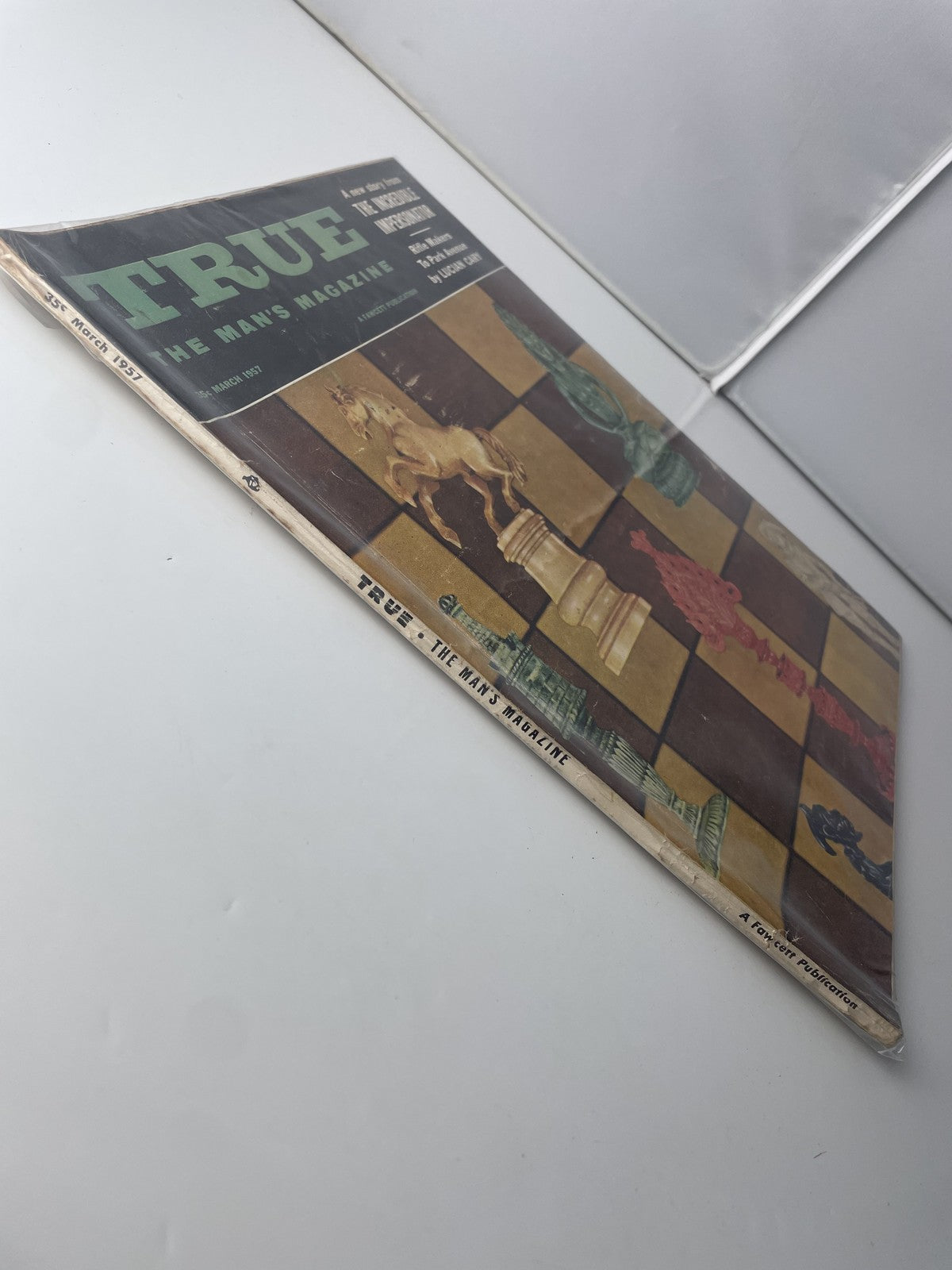 Vintage True The Man's Magazine March 1957 Chess Cover Fawcett Mens Stories Rare