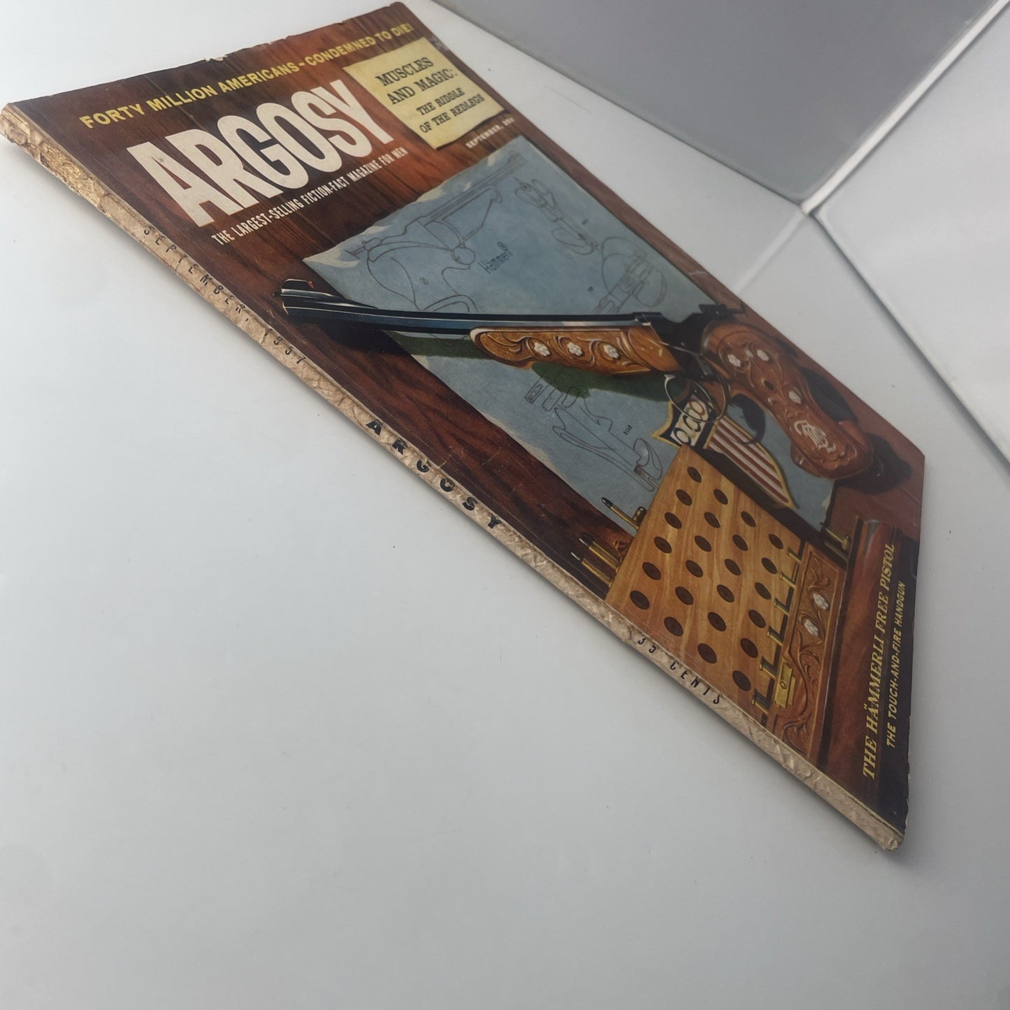 Argosy Magazine - September 1957 Vintage Mens Outdoor Firearm Gun Book