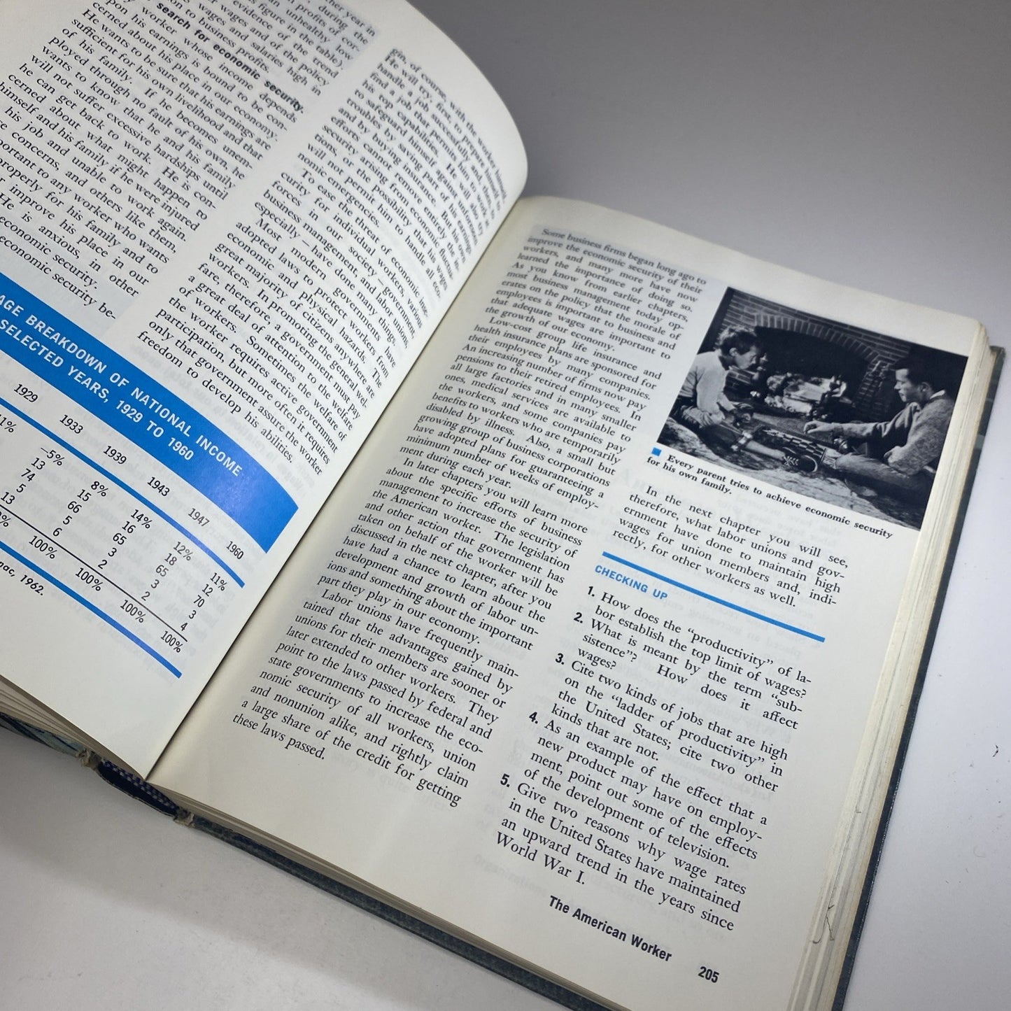50s 60s Textbook OUR AMERICAN ECONOMY Lindholm and Driscoll Hardcover Book