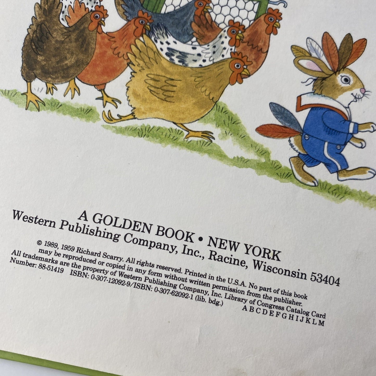 Vintage Richard Scarry's Naughty Bunny-A Big Golden Book- 1989 Hardcover