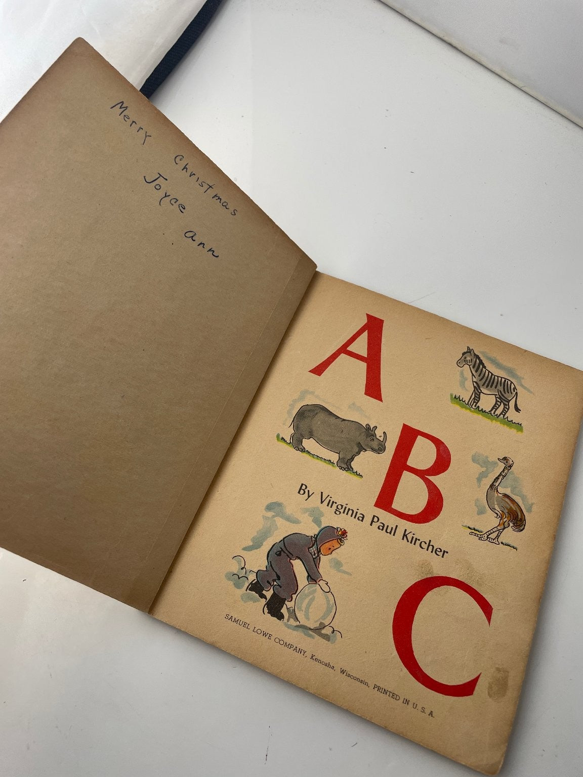 ABC Virginia Paul Kircher 1947 Reprint Sturdibilt Children's Book