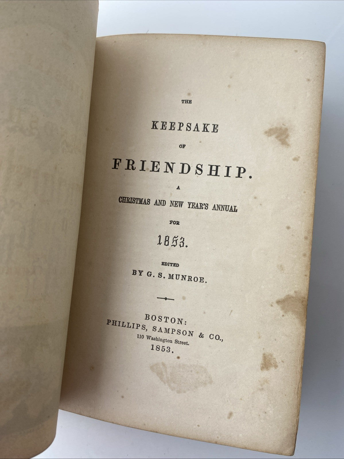 Antique Red Gilded Cover 1853 The Keepsake Of Friendship A Gift Book Hardcover