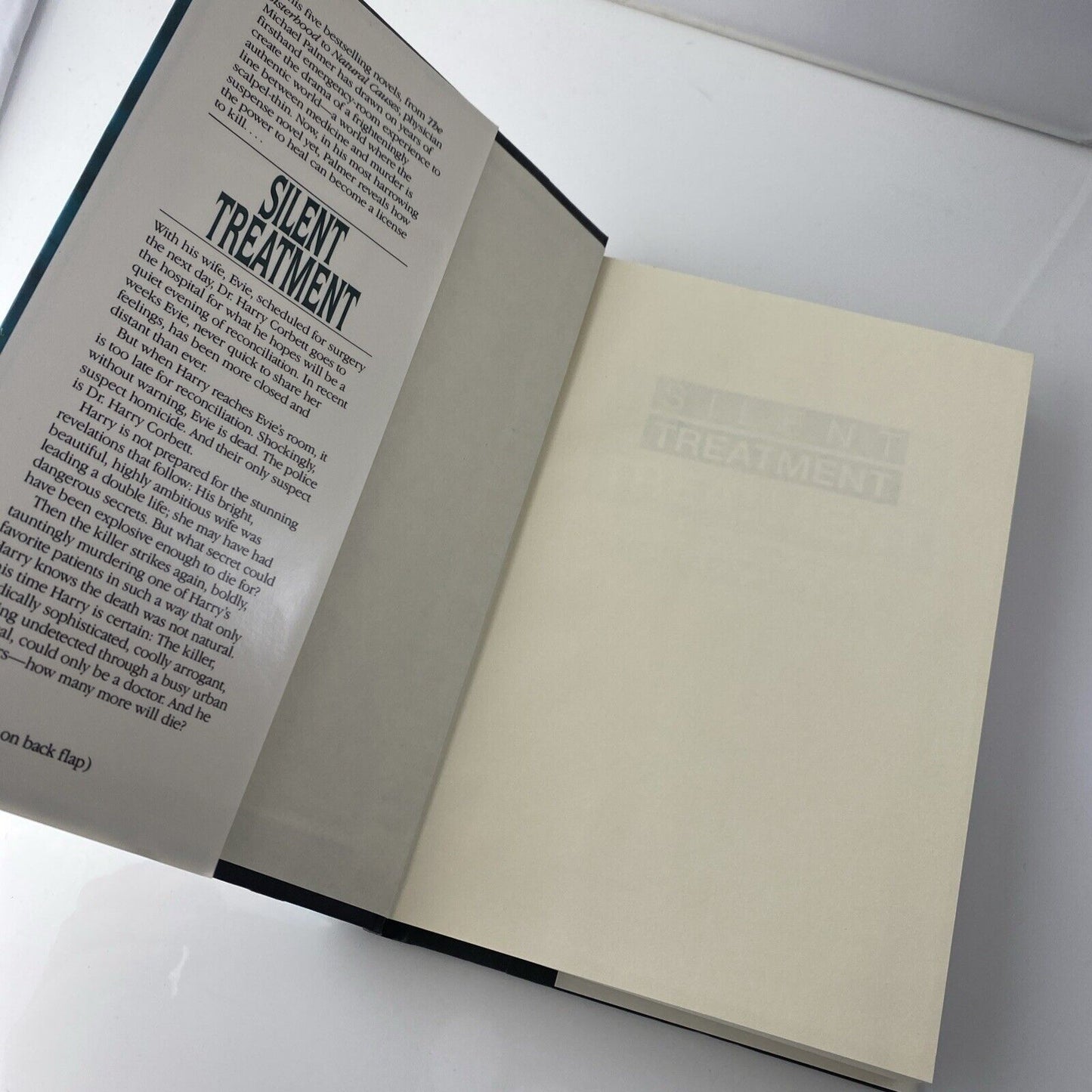 Silent Treatment, Palmer, Michael Book Club Edition Very Good Condition