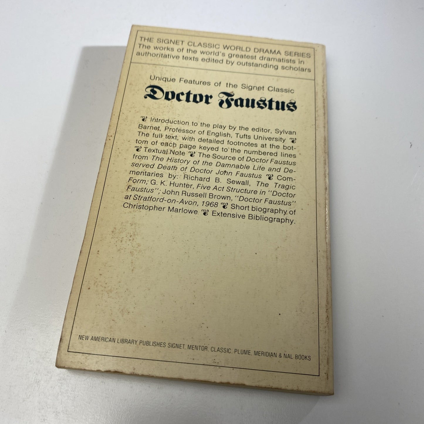 Vintage Paperback Doctor Faustus Classic Play by Christopher Marlowe Signet 1969
