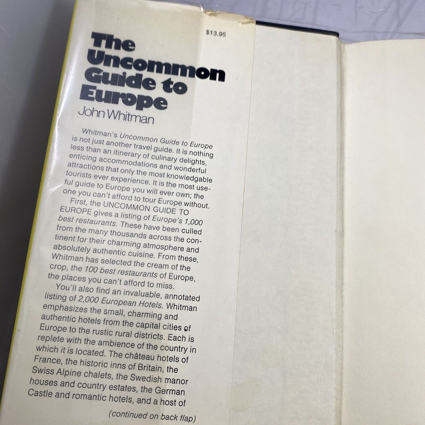 The uncommon guide to Europe John Whitman Rare Travel Guide Vintage Ex Library