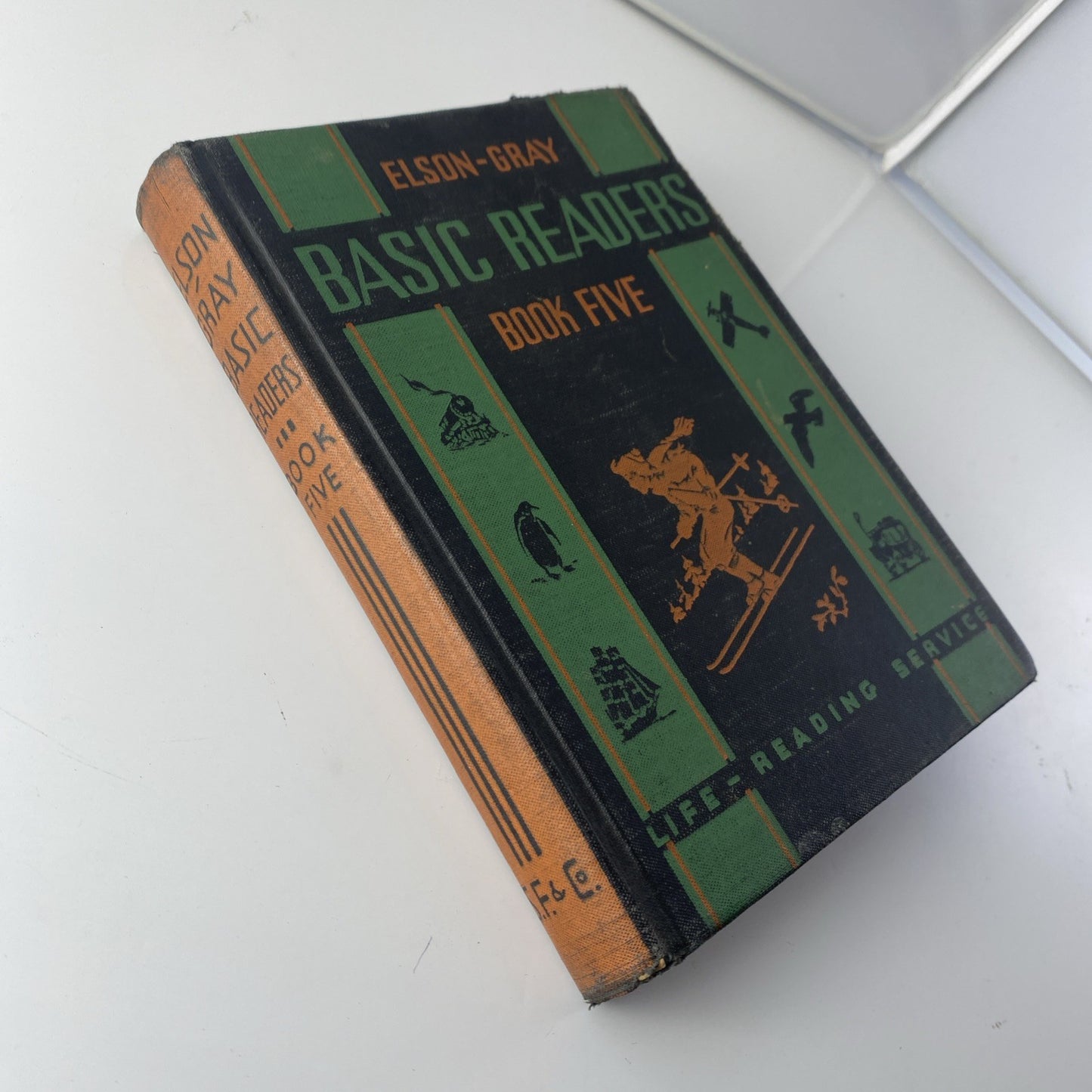 Elson-Gray Basic Readers Book Five by William Elson Schoolbook Skiing Hardcover