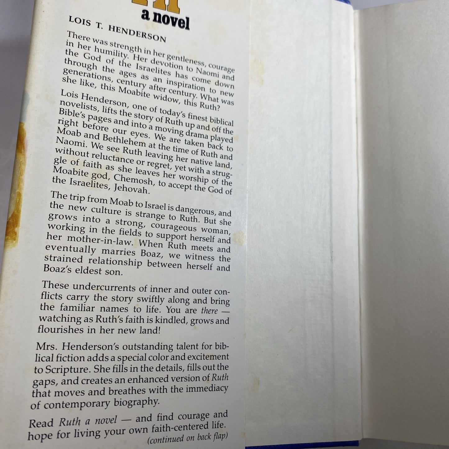 Ruth : A Novel Vintage Religious Historical Fiction 1st Ed. by Lois T. Henderson