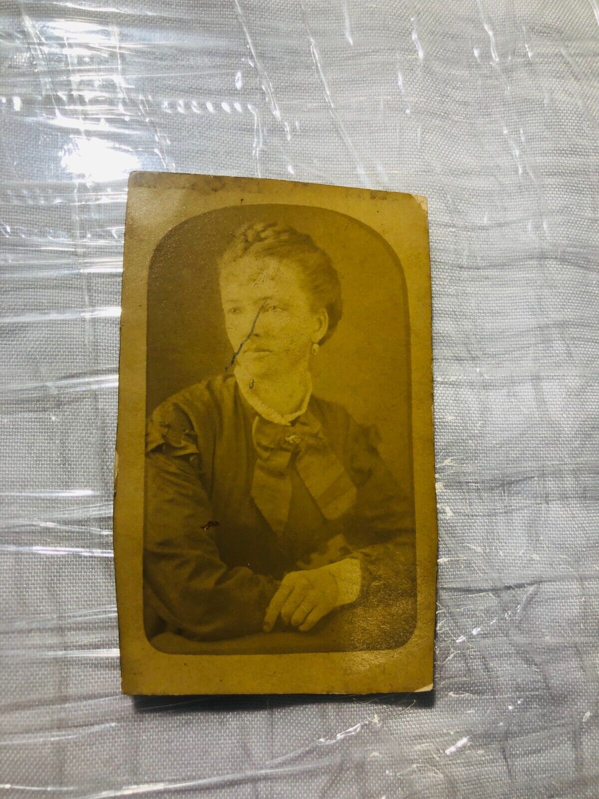 Novelty Cabinet Card Beautiful Gorgeous Woman Antique St. Louis MO Photobooth