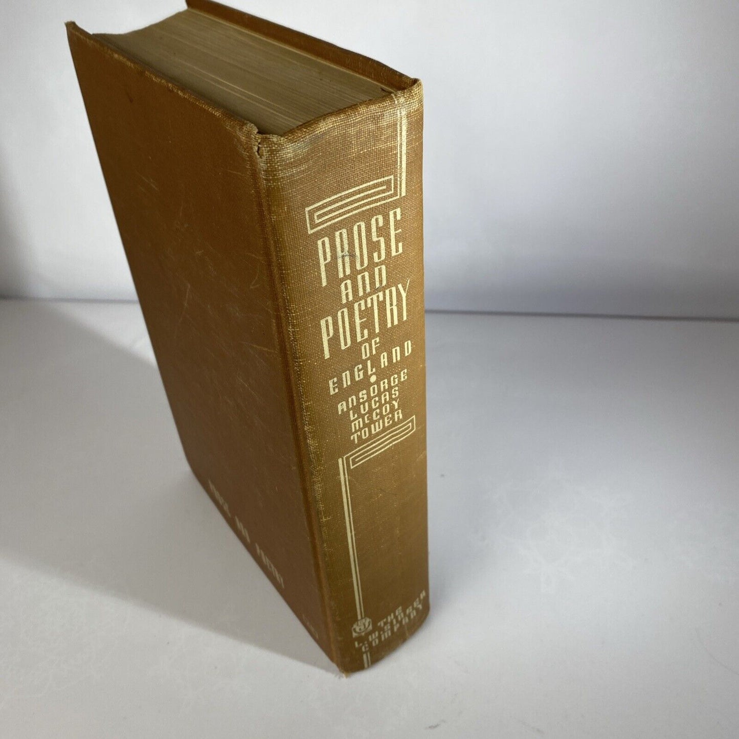 Prose and Poetry of England Book 1943 HC The L.W. Singer Orange Vintage Textbook