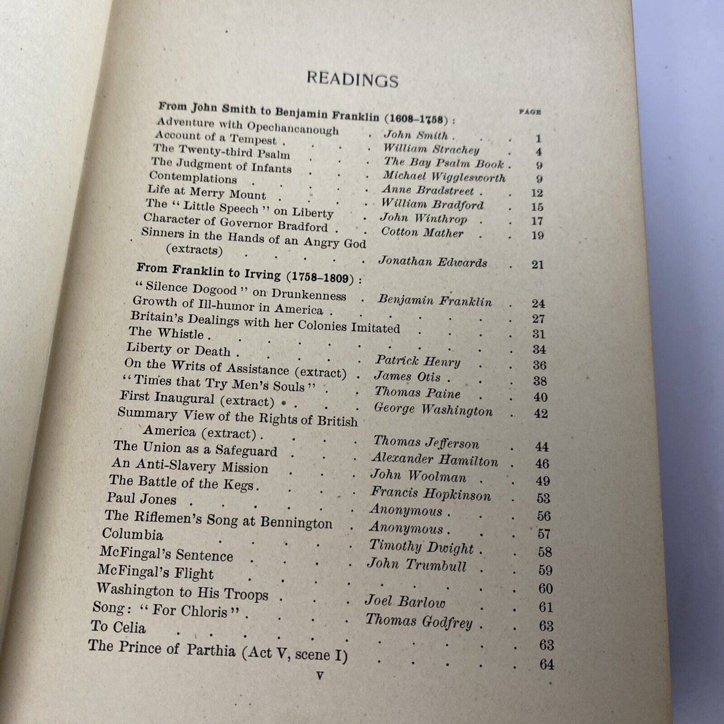 American Literature with Readings Roy Bennett Pace Antique Hardcover 1915 Vtg