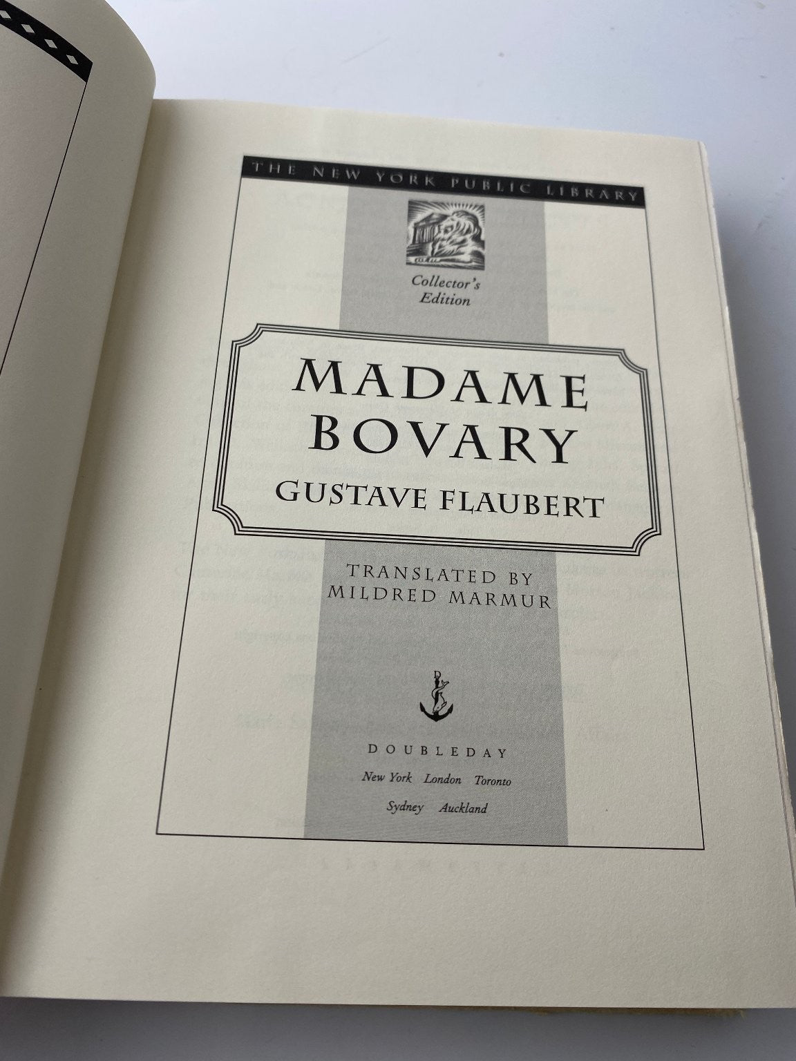 Madame Bovary Gustave Flaubert 1997 First NYPL Collector's Edition
