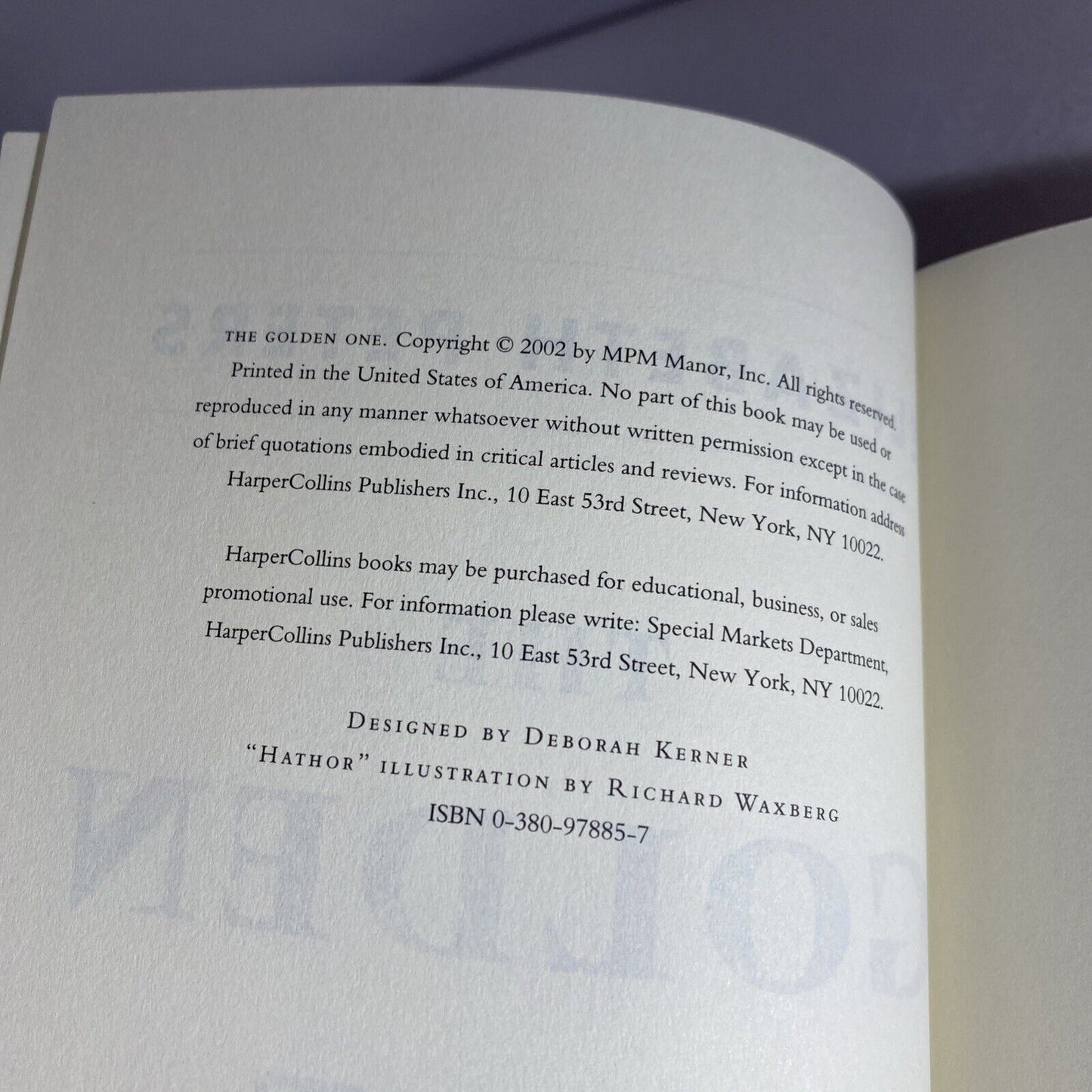 Peters, Elizabeth THE GOLDEN ONE Book Club Edition