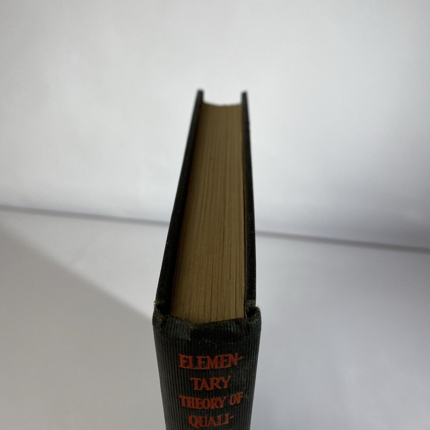1929 ~ Elementary Theory Of Qualitative Analysis . 1st Edition BLACK & Red