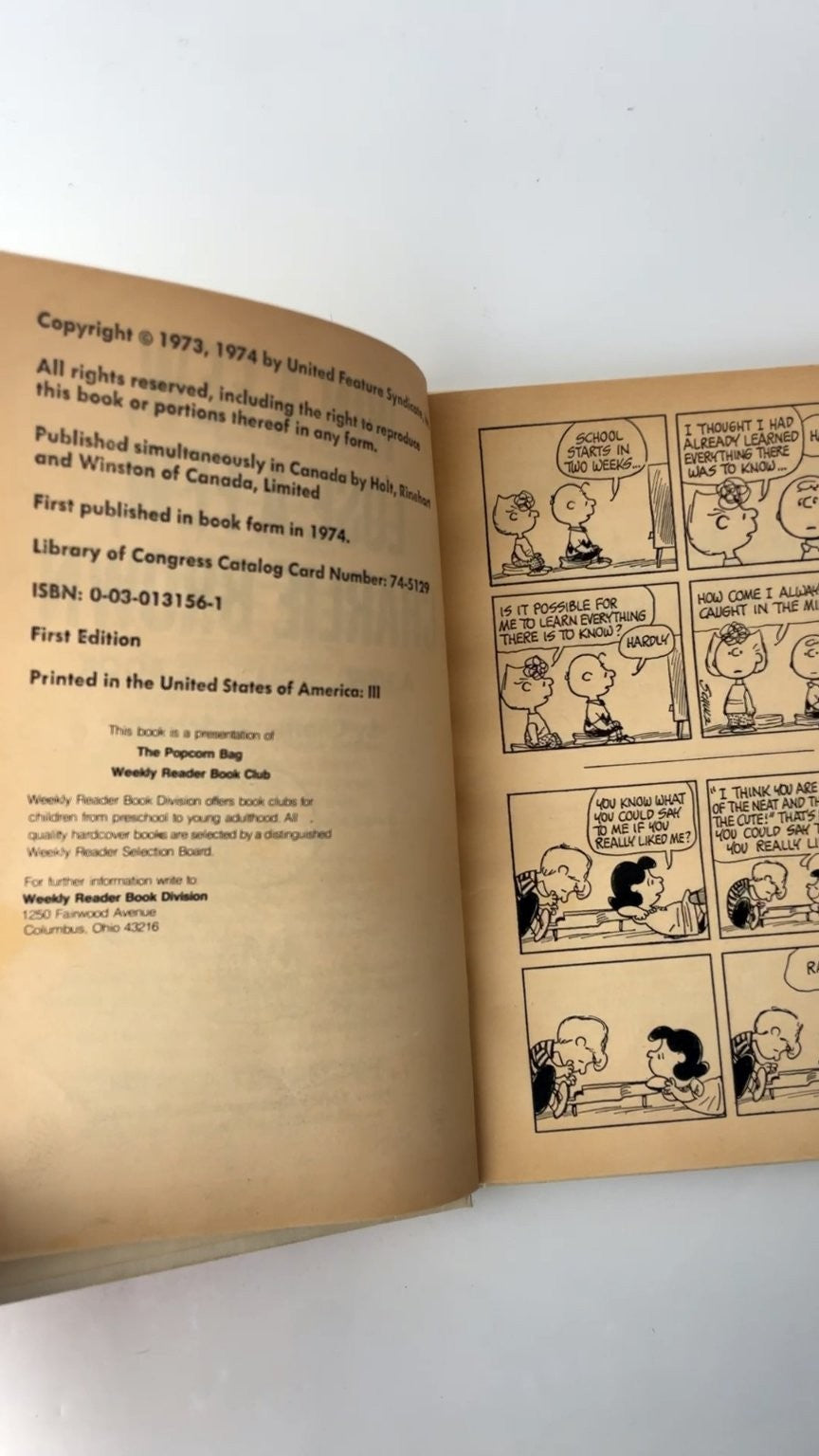Win a Few Lose a Few Charlie Brown by Charles M. Schulz First Edition 1974