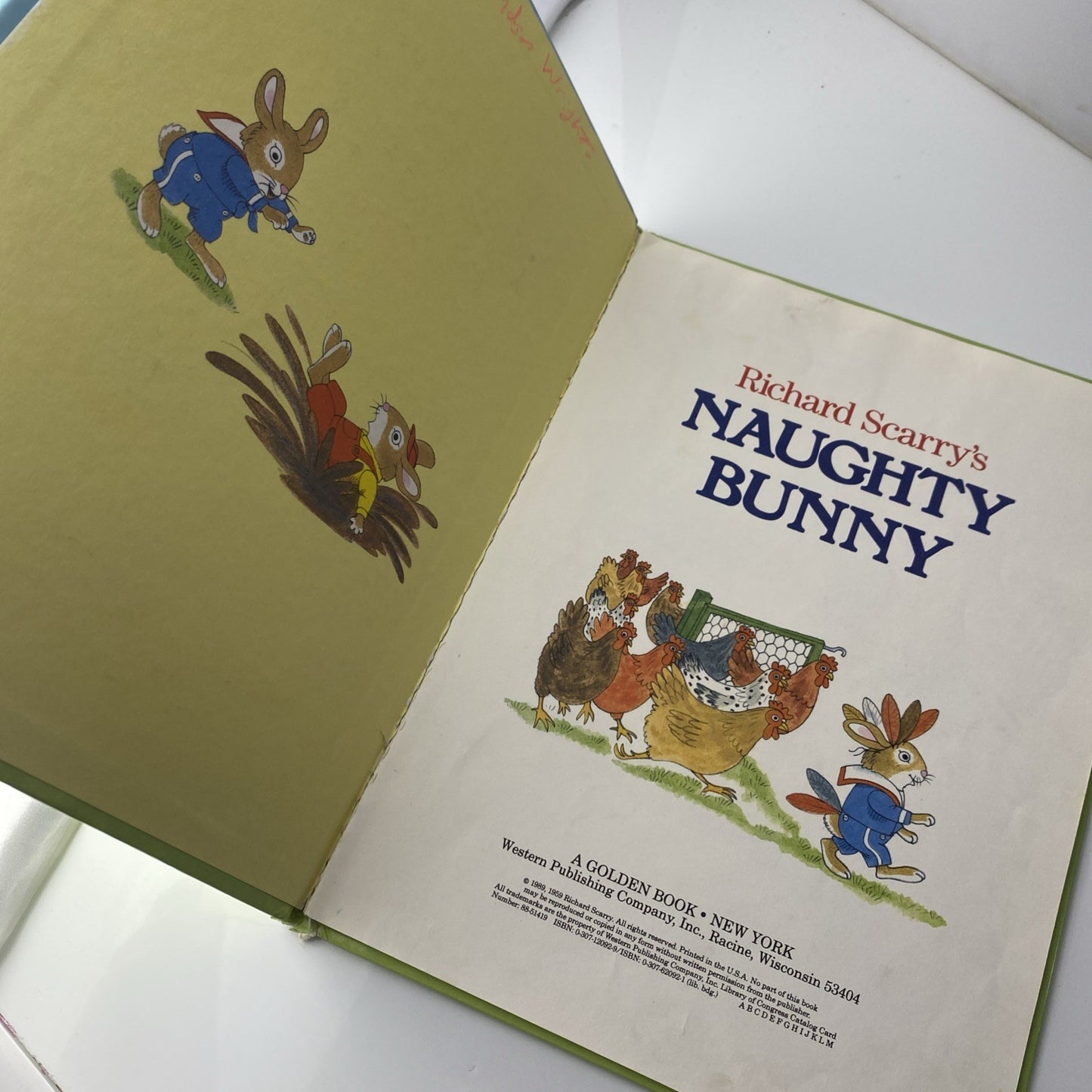 Vintage Richard Scarry's Naughty Bunny-A Big Golden Book- 1989 Hardcover