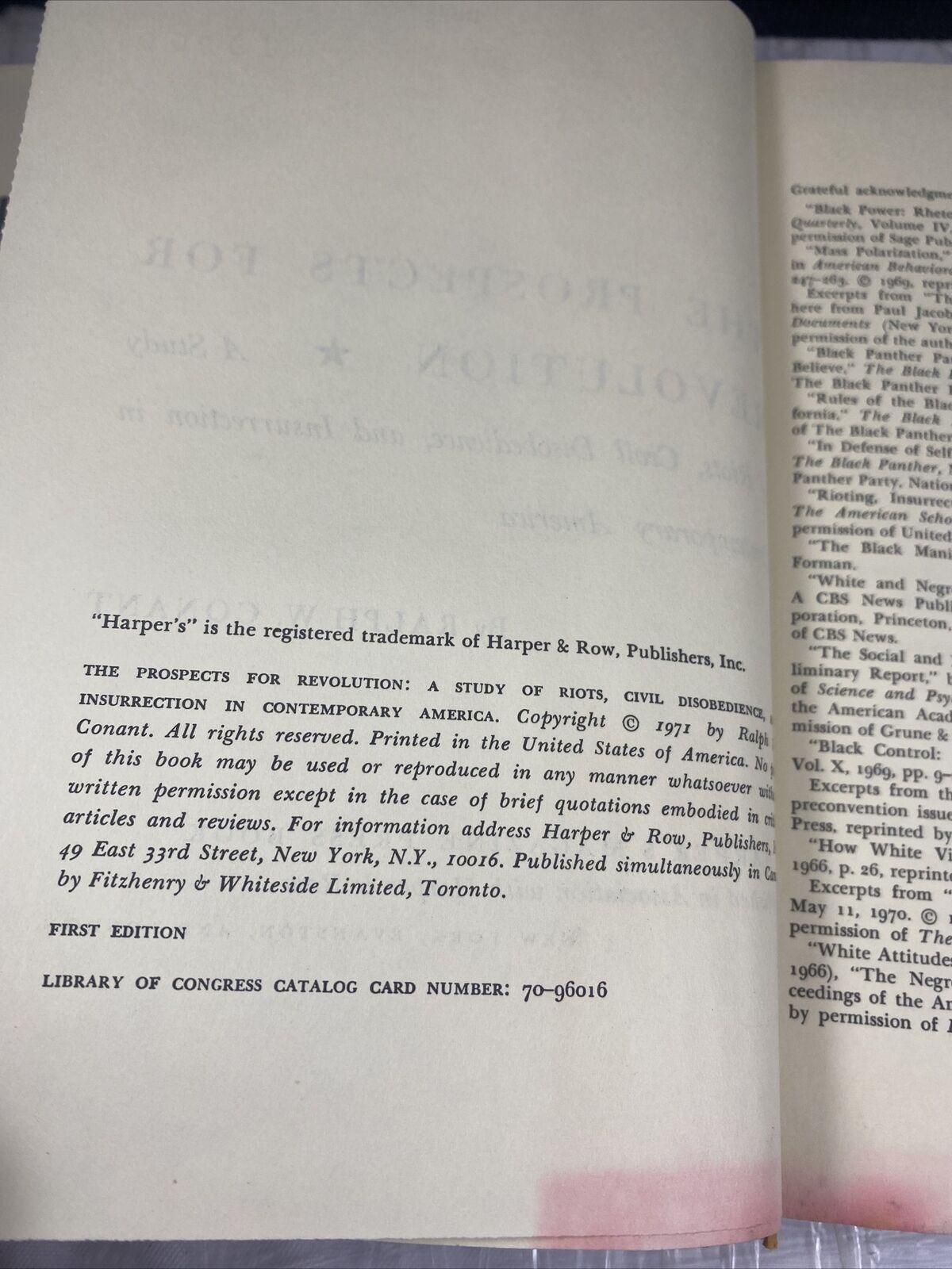 Ralph W. Conant THE PROSPECTS FOR REVOLUTION 1st Edition Ex. Library