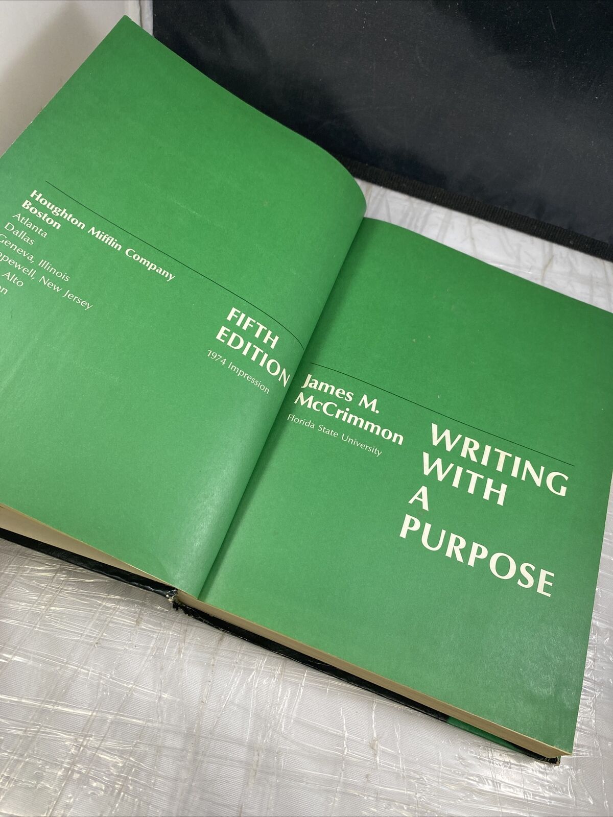 Writing with a Purpose Fifth Edition by James McCrimmon Vintage 70s Textbook