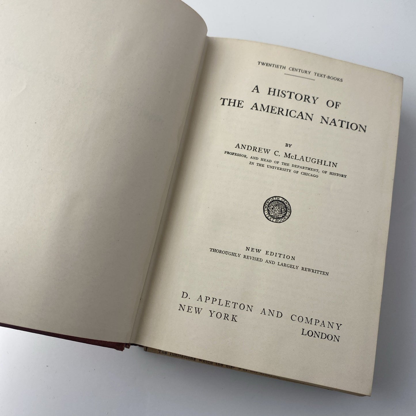 RARE 1919 A History of the American Nation by Andrew C. McLaughlin Nice Copy See