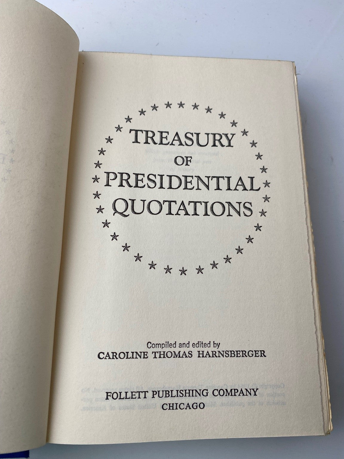 Treasury of Presidential Quotations Caroline Thomas Harnsberger 1964 Book Club