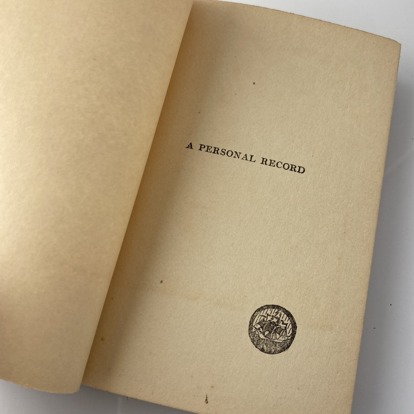 A Personal Record by Joseph Conrad Antique 1923 Hardcover - Doubleday Printing