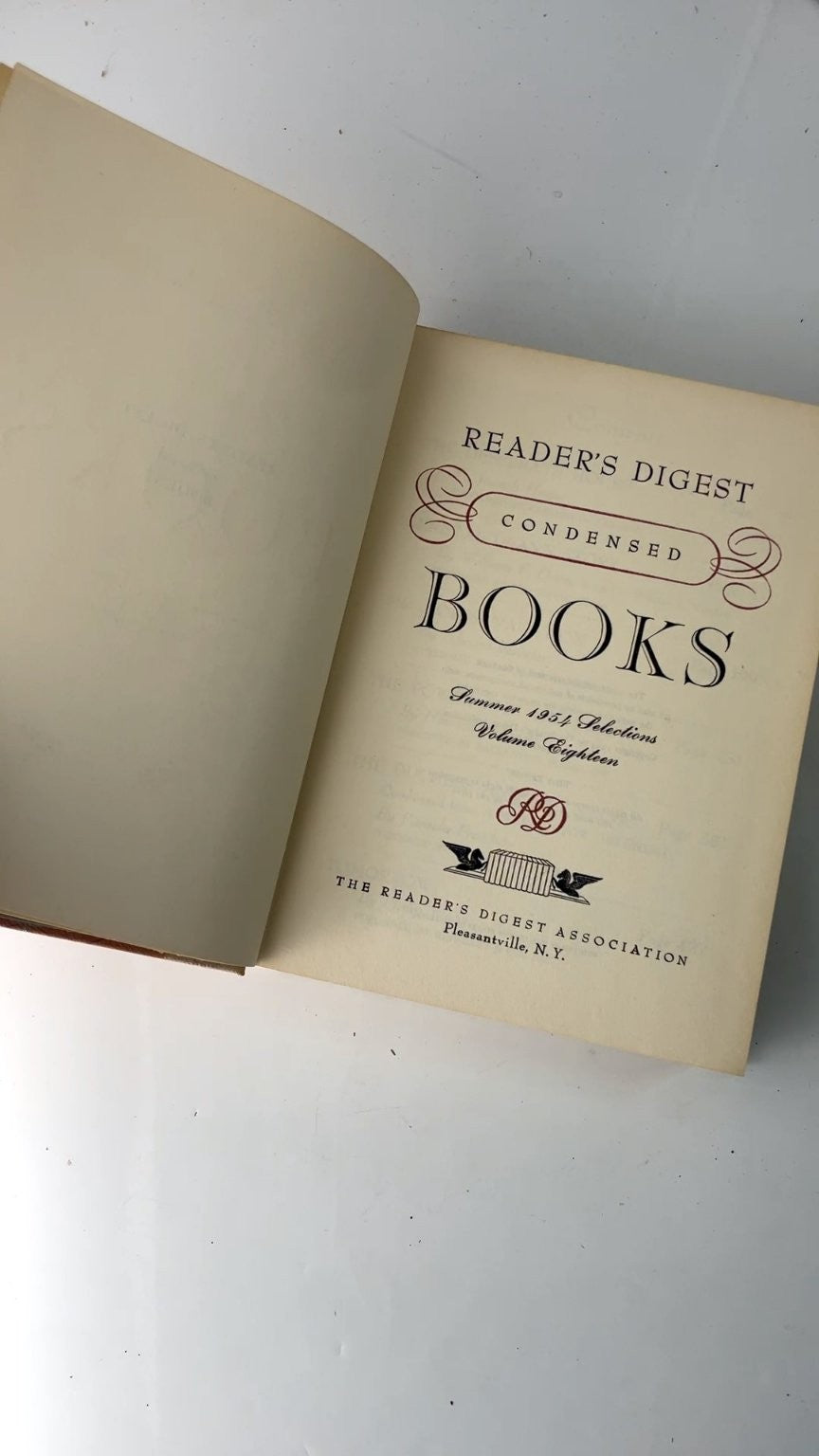 Reader's Digest Condensed Books 1954 First Edition Summer Volume 18